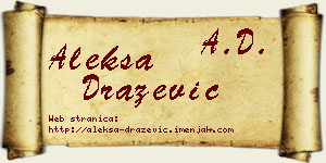 Aleksa Dražević vizit kartica
